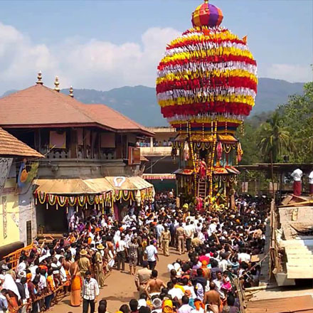 mookambika temple annual car festival